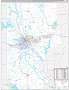 Shreveport-Bossier City Metro Area Wall Map Premium Style